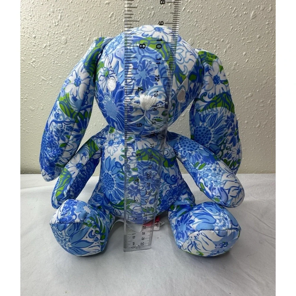 Lilly Pulitzer Frenchie Blue Suns Out Bunny Rabbit Plush Stuffed Animal Cotton